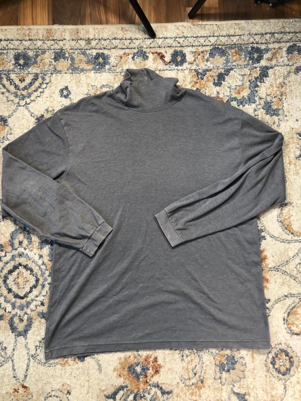 L.L.Bean Shirt Mens XLT Gray Long Sleeve Turtleneck Tee Tall Soft Knit